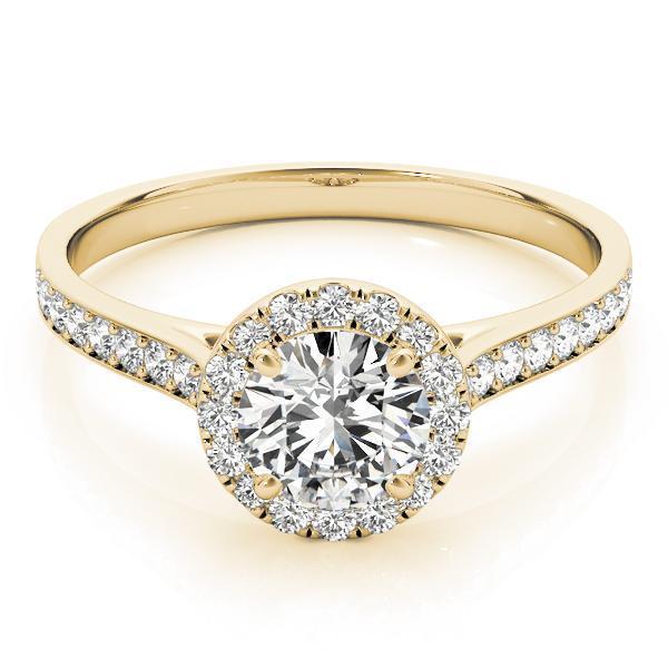 3/4 ct tw Halo Engagement Ring F VS GIA Center