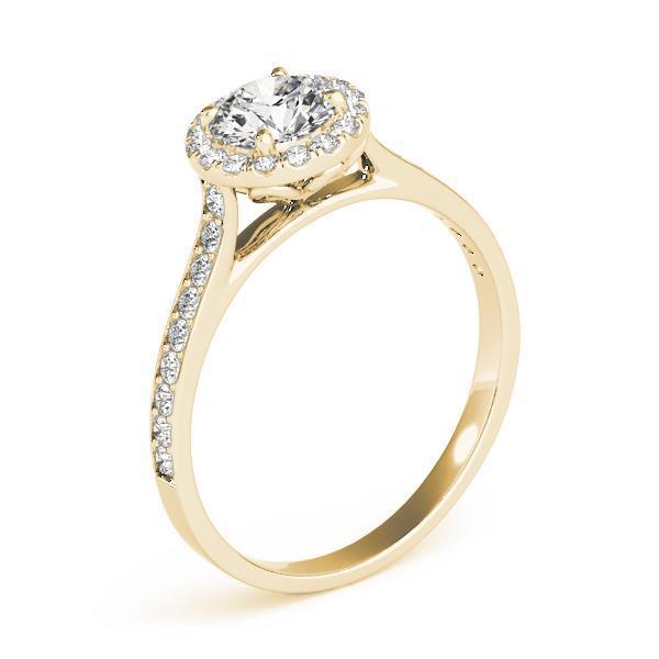 3/4 ct tw Halo Engagement Ring F VS GIA Center