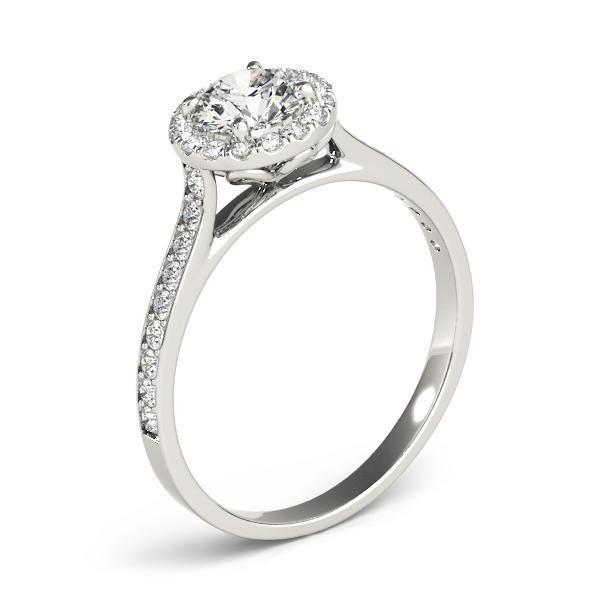 3/4 ct tw Halo Engagement Ring F VS GIA Center