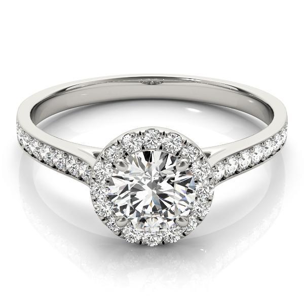 3/4 ct tw Halo Engagement Ring F VS GIA Center