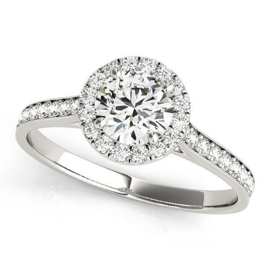 3/4 ct tw Halo Engagement Ring F Color VS Clarity Diamonds GIA Center