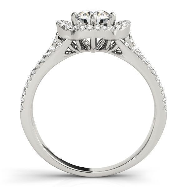 5/8 ct tw Halo Round MultiRow Engagement Ring F VS GIA Center