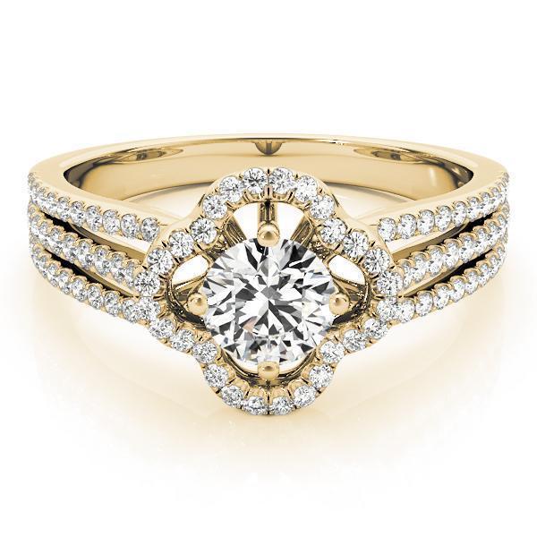 5/8 ct tw Halo Round MultiRow Engagement Ring F VS GIA Center