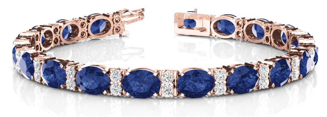 5/8 ct Diamond Bracelet F VS Diamonds with Blue Kyanite