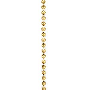 14k Gold High Polish 20 Inch .8mm Bead Chain. Aprox. Gold Weight: 1.33 grams