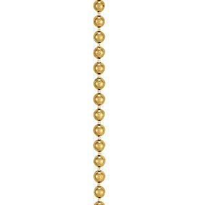 14k Gold High Polish 16 Inch 1mm Bead Chain. Aprox. Gold Weight: 1.72 grams