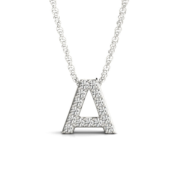 1/15 ct tw Petite Diamond Initial Pendant with VS Clarity Diamonds