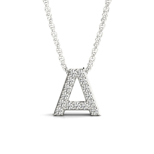 1/15 ct tw Petite Diamond Initial Pendant with VS Clarity Diamonds