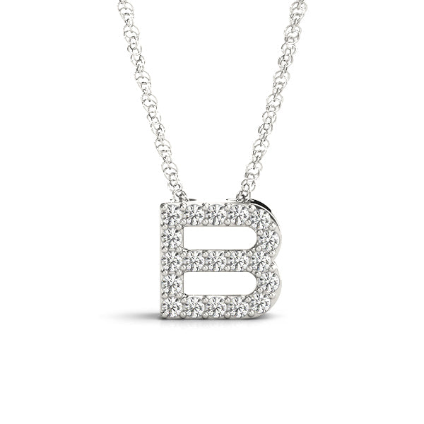 1/10 ct tw Petite Diamond Initial Pendant with VS Clarity Diamonds