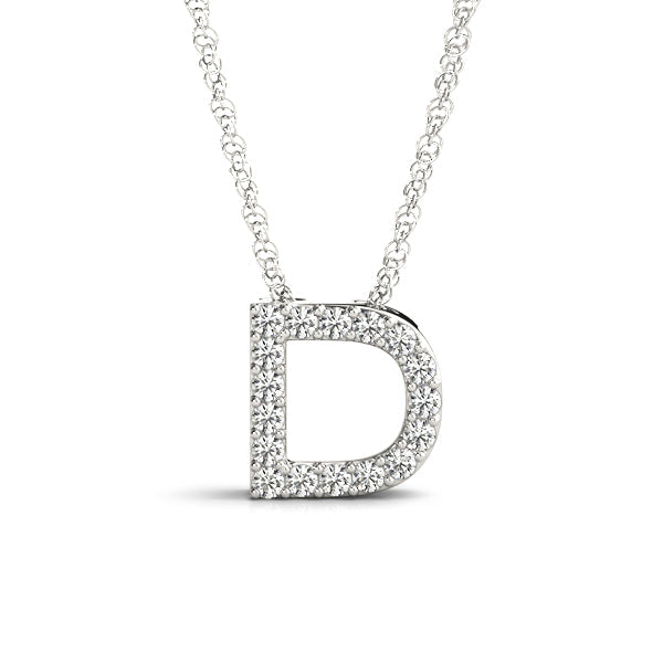 1/10 ct tw Petite Diamond Initial Pendant with VS Clarity Diamonds