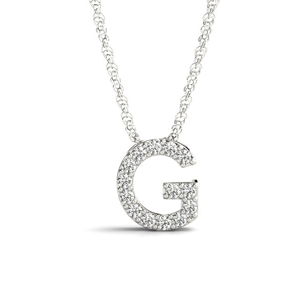 1/15 ct tw Petite Diamond Initial Pendant with VS Clarity Diamonds