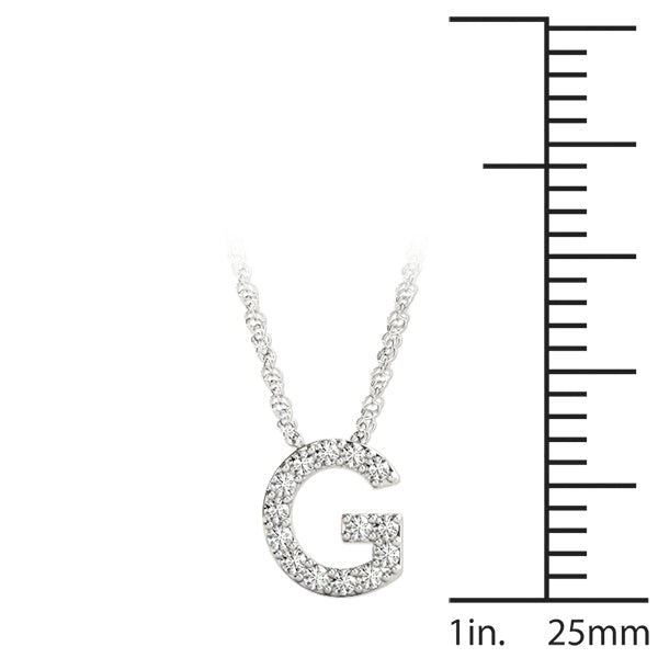 1/15 ct tw Petite Diamond Initial Pendant with VS Clarity Diamonds