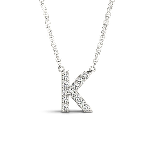 1/20 ct tw Petite Diamond Initial Pendant with VS Clarity Diamonds