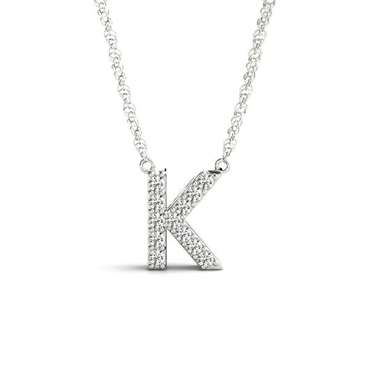 1/20 ct tw Petite Diamond Initial Pendant with VS Clarity Diamonds