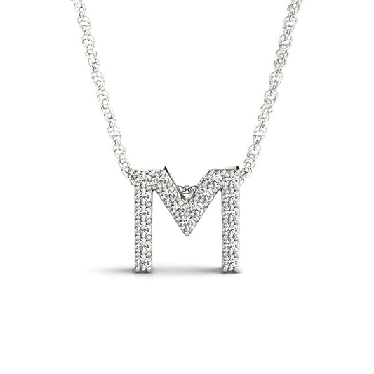 1/10 ct tw Petite Diamond Initial Pendant with VS Clarity Diamonds