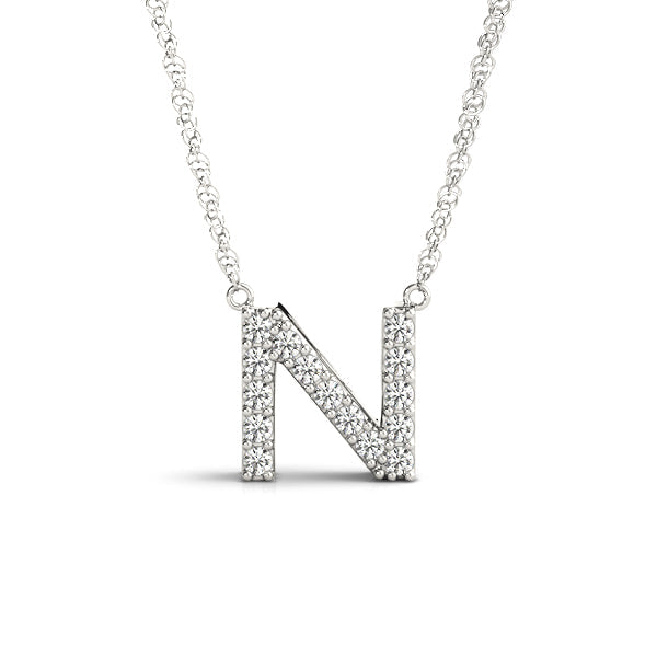 1/15 ct tw Petite Diamond Initial Pendant with VS Clarity Diamonds