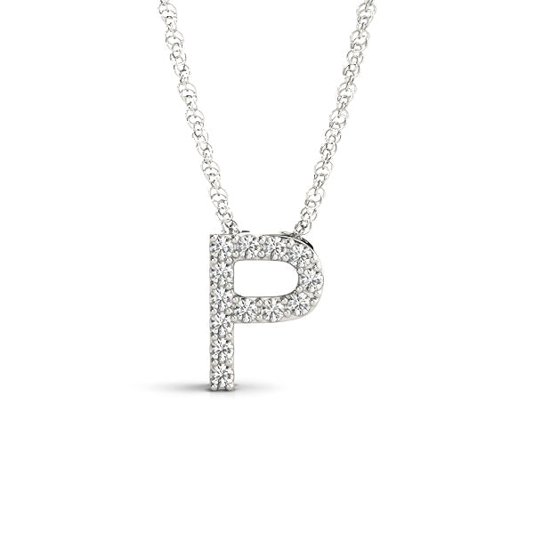 1/15 ct tw Petite Diamond Initial Pendant with VS Clarity Diamonds