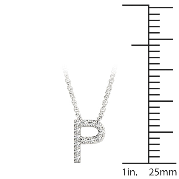 1/15 ct tw Petite Diamond Initial Pendant with VS Clarity Diamonds