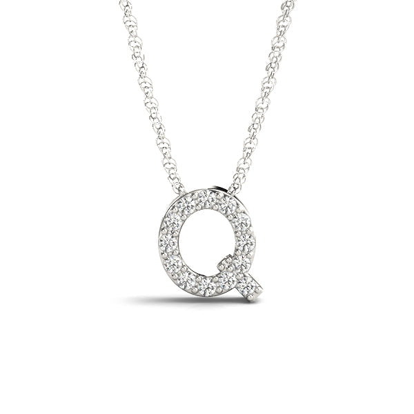 1/15 ct tw Petite Diamond Initial Pendant with VS Clarity Diamonds