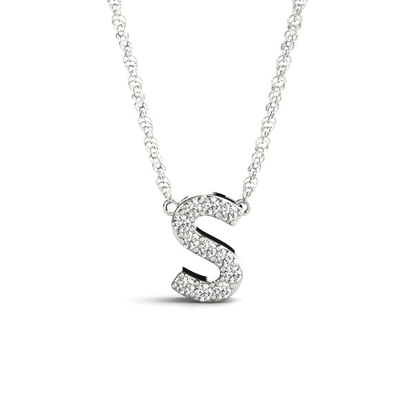 1/20 ct tw Petite Diamond Initial Pendant with VS Clarity Diamonds