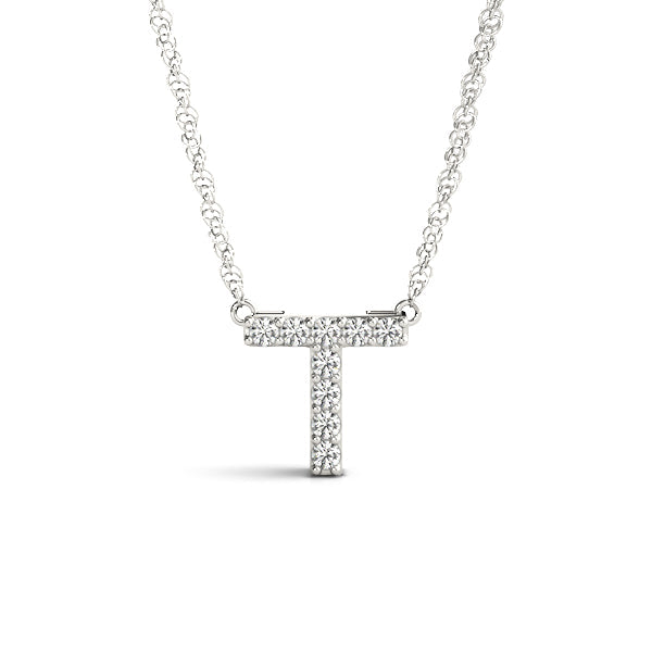 1/20 ct tw Petite Diamond Initial Pendant with VS Clarity Diamonds