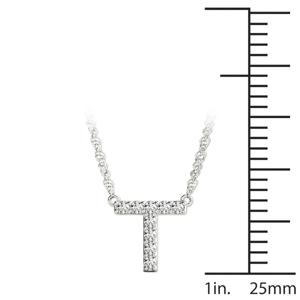 1/20 ct tw Petite Diamond Initial Pendant with VS Clarity Diamonds