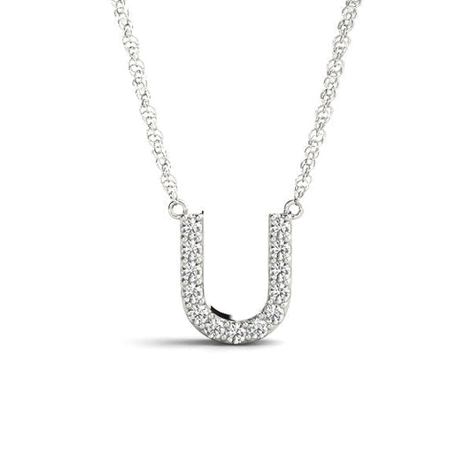 1/15 ct tw Petite Diamond Initial Pendant with VS Clarity Diamonds