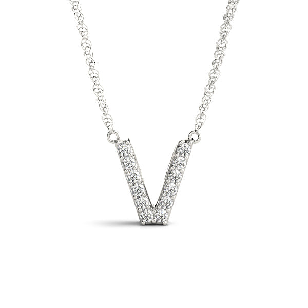 1/20 ct tw Petite Diamond Initial Pendant with VS Clarity Diamonds