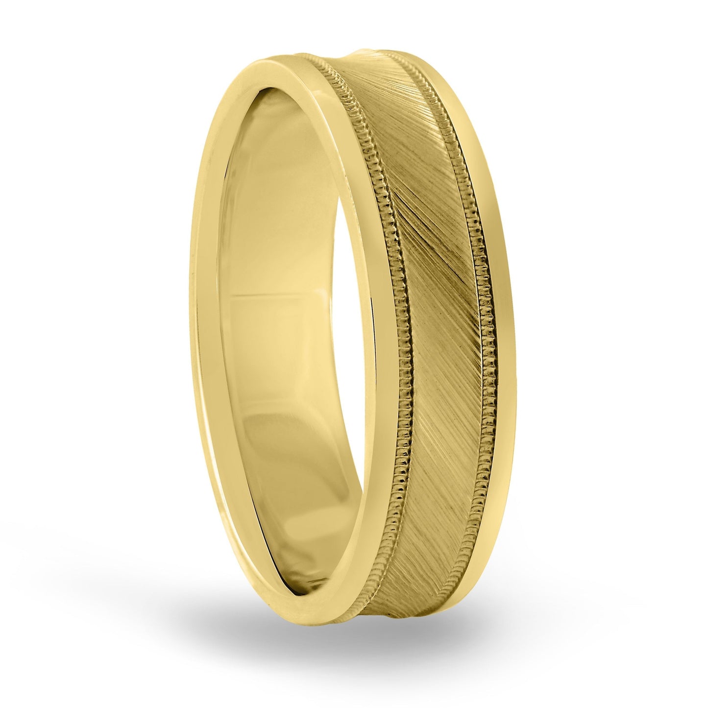 14kt Gold Mens Band Fancy Carved 5MM