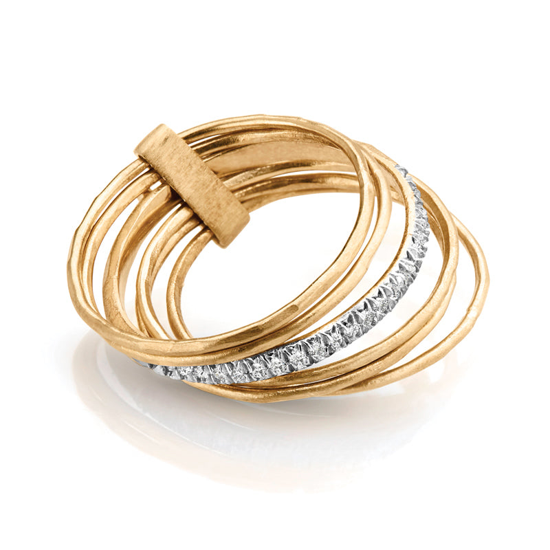 14kt Gold 1/8 ct tw Italian Style Ring  F VS Diamonds