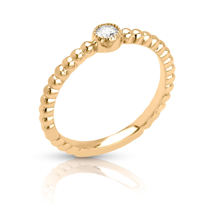 14kt Gold 1/10 ct tw Ring F VS Diamonds